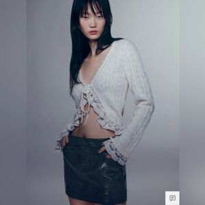 Mango Cream Knit Cardigan